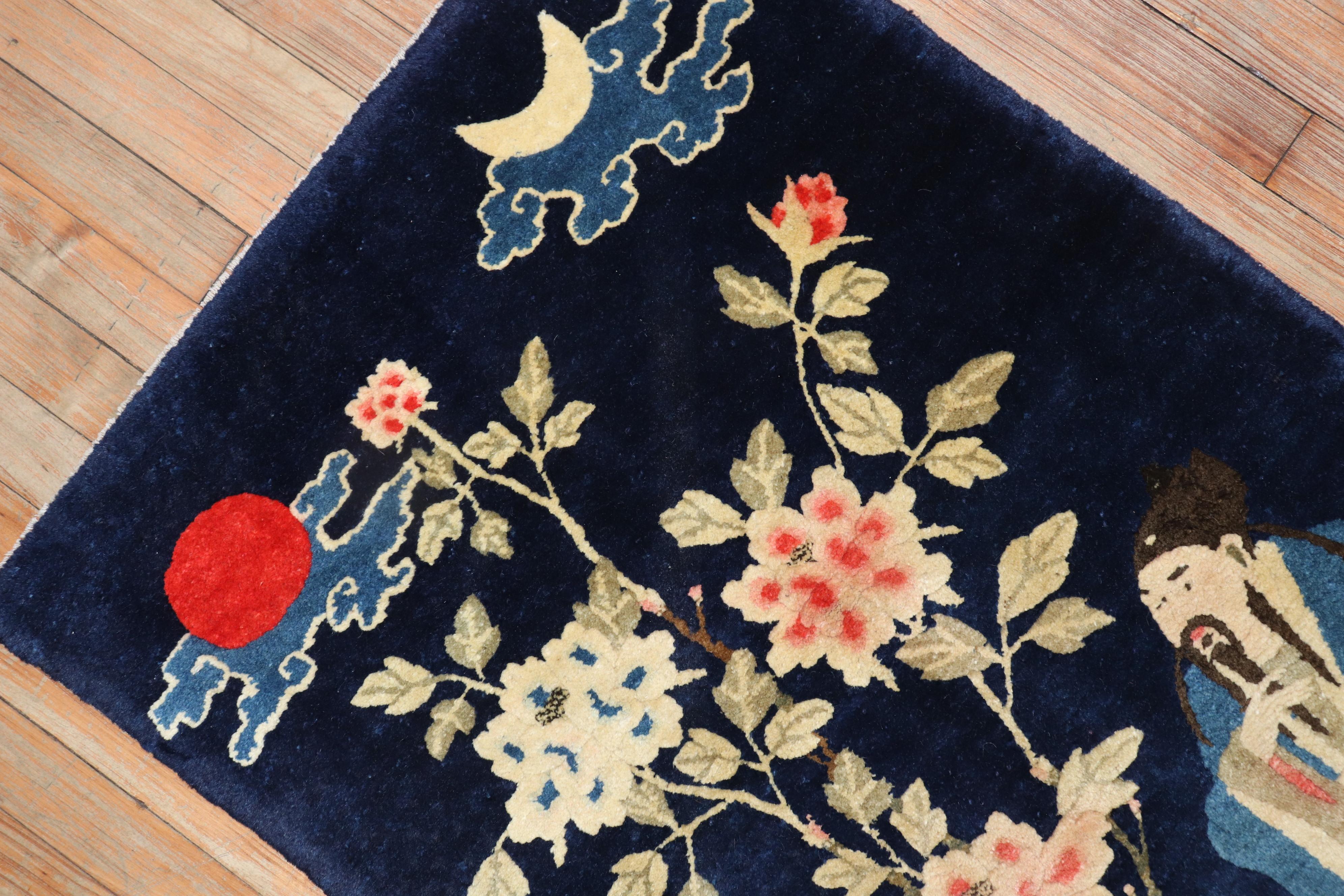 Antique Chinese Buddhist Rug In Good Condition For Sale In New York, NY