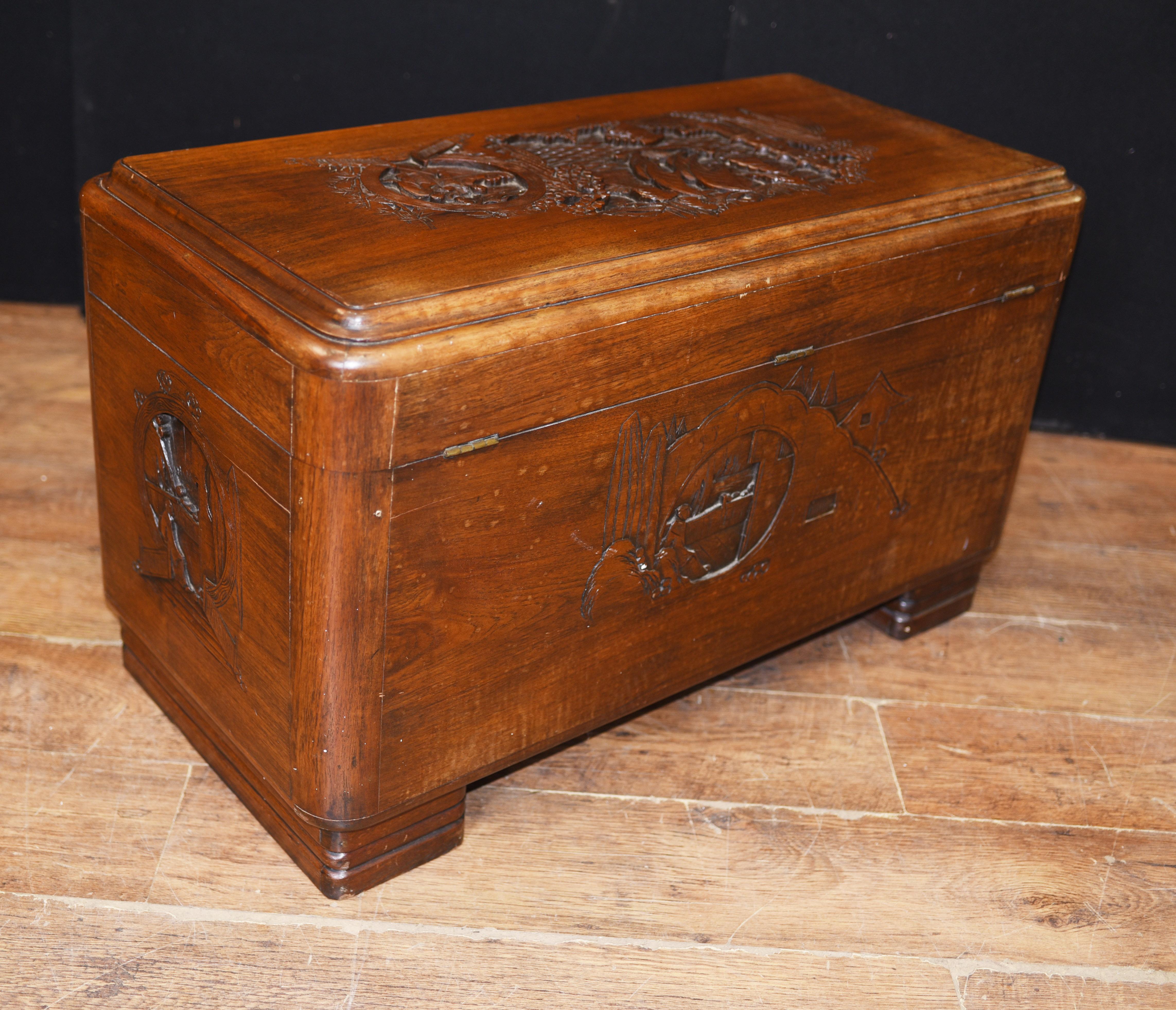 Antique Chinese Camphor Chest, Hand Carved Trunk, Circa 1920 3