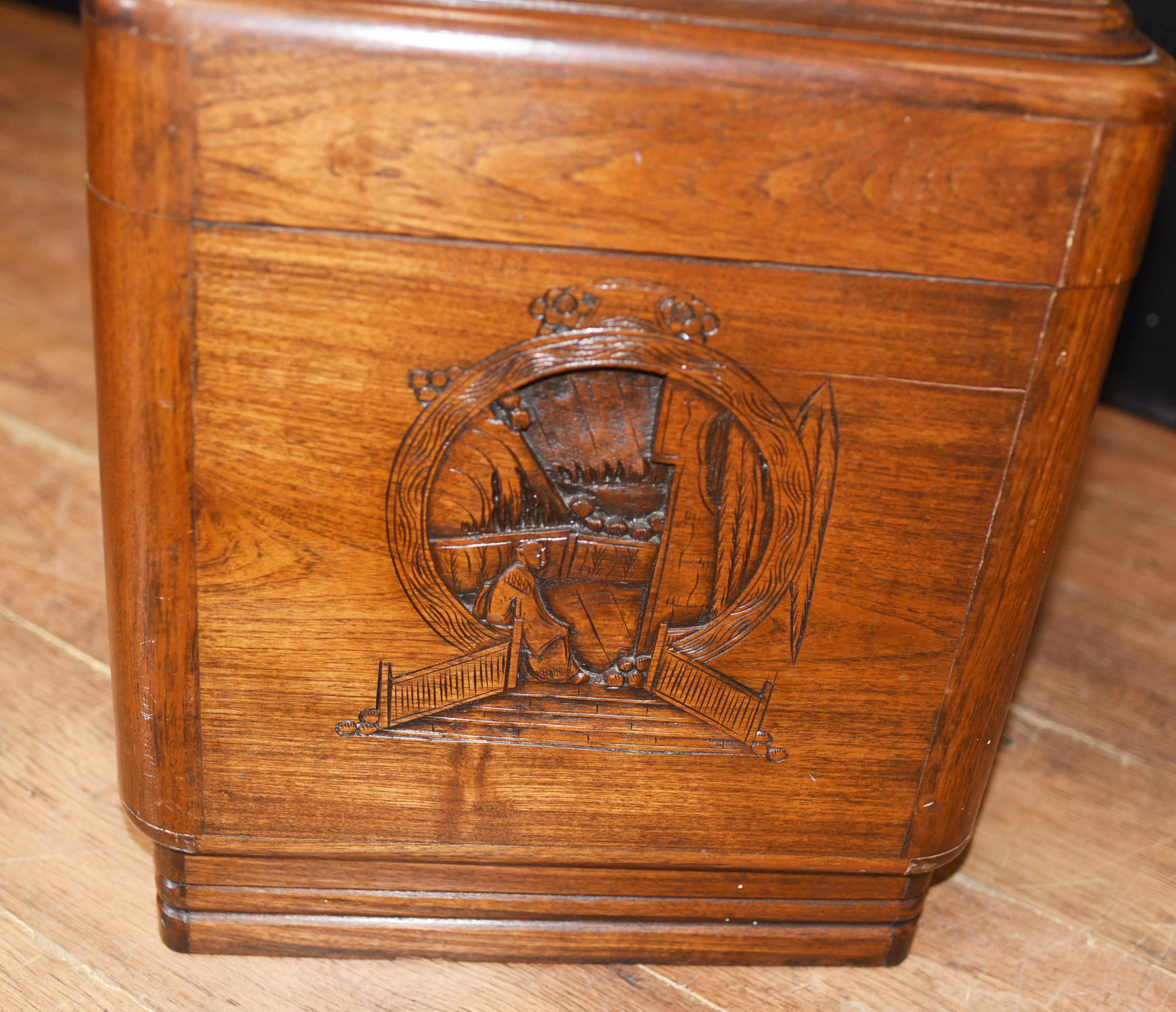 Hardwood Antique Chinese Camphor Chest, Hand Carved Trunk, Circa 1920