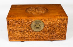 Antique Chinese Camphorwood Trunk Coffer Coffee Table 19th C