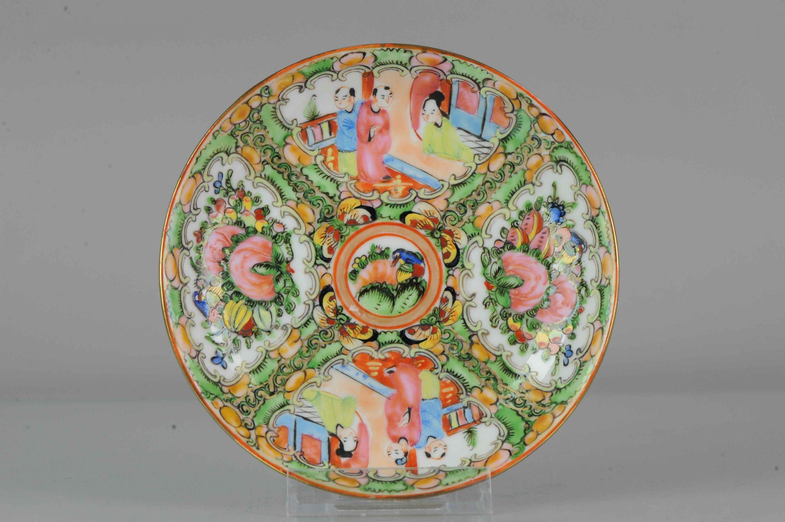 Antique Chinese Canton Lidded Tea Bowl, Flower, Porcelain, Minguo For Sale 6
