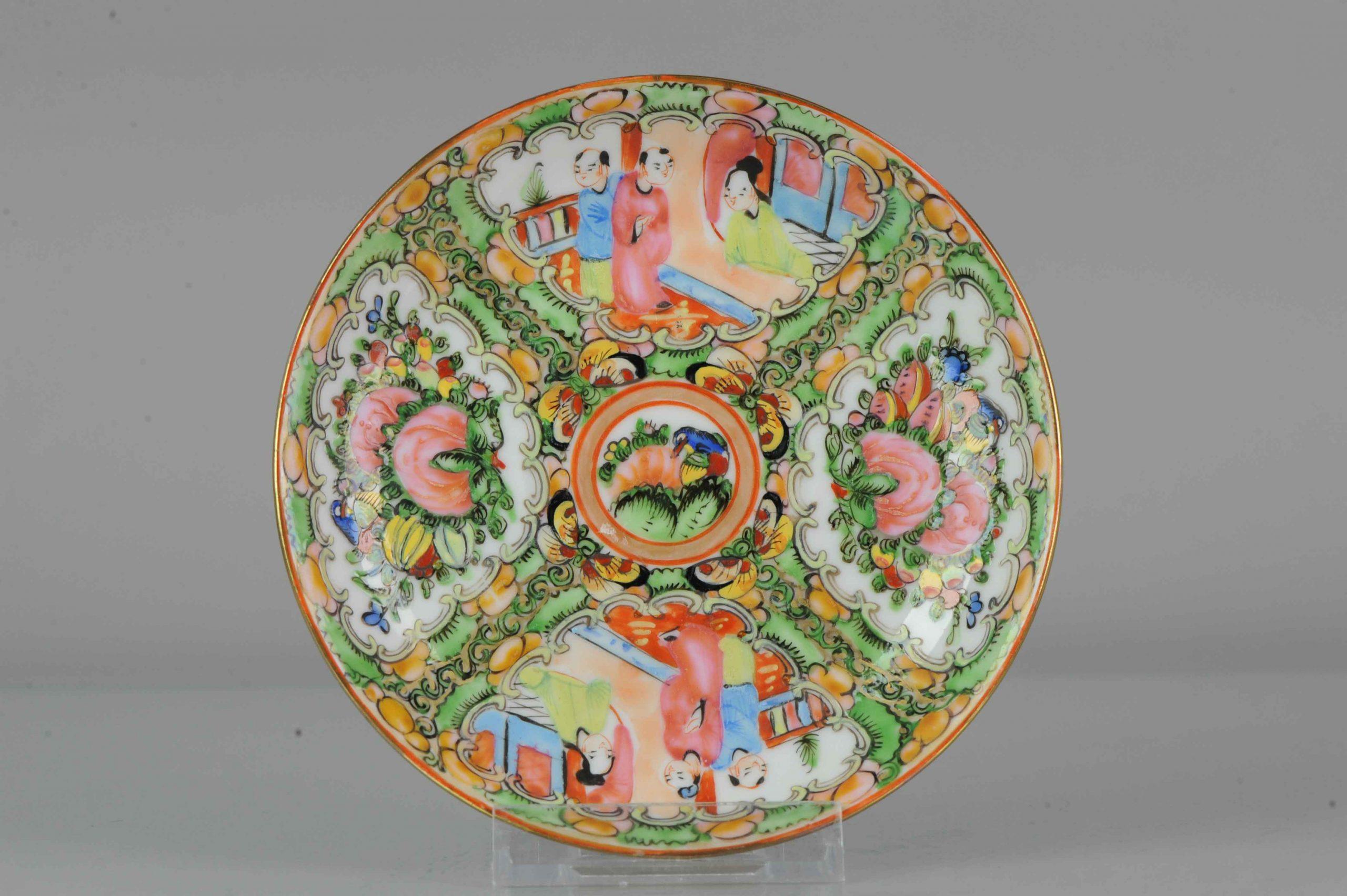 Antique Chinese Canton Lidded Tea Bowl, Flower, Porcelain, Minguo For Sale 6