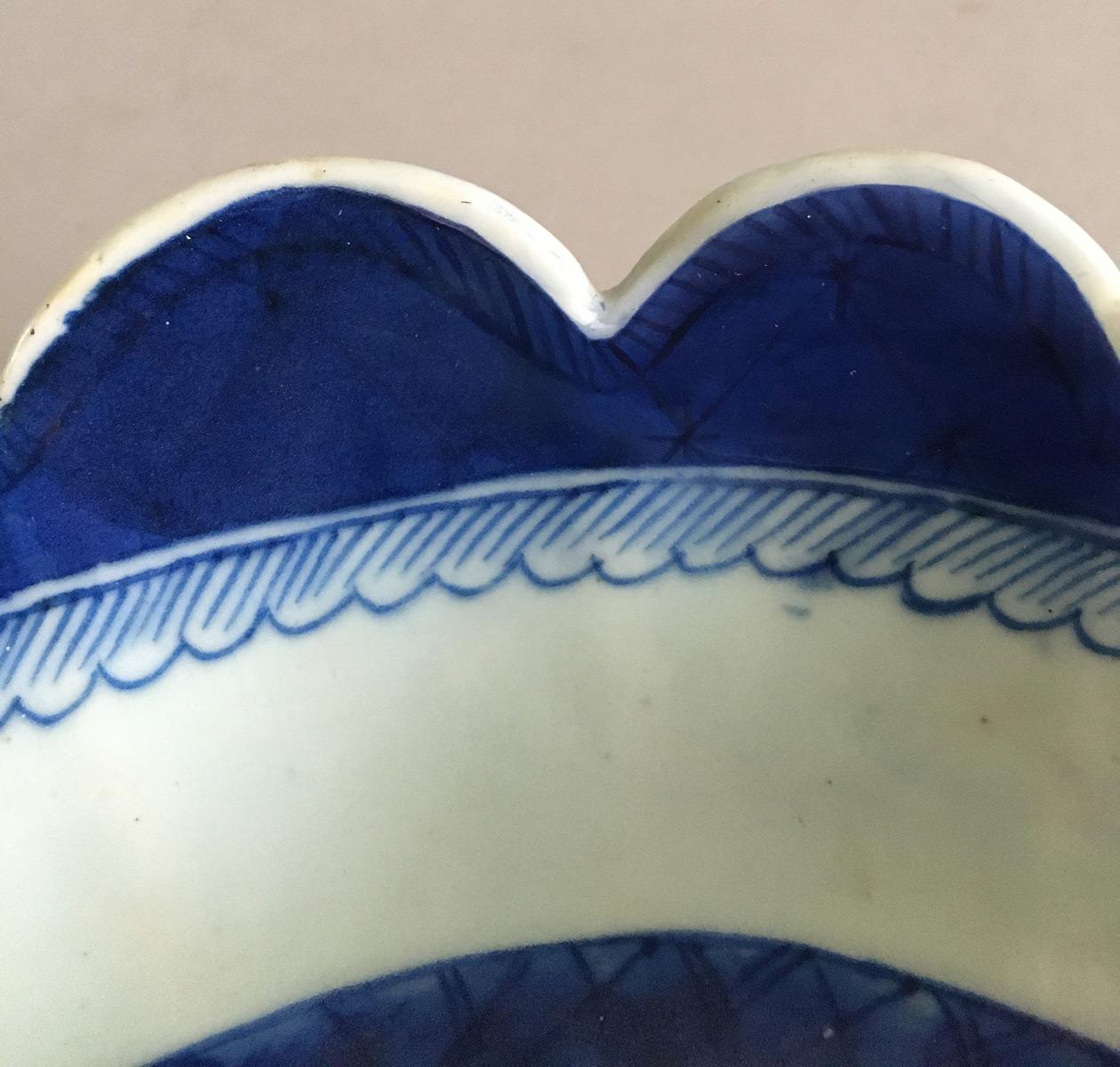 Mid-19th Century Antique Chinese Canton Porcelain Blue and White Bowl