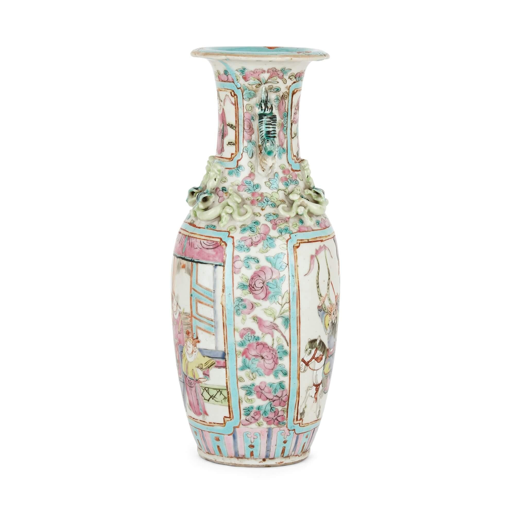Antique Chinese Canton Porcelain Vase In Good Condition For Sale In London, GB