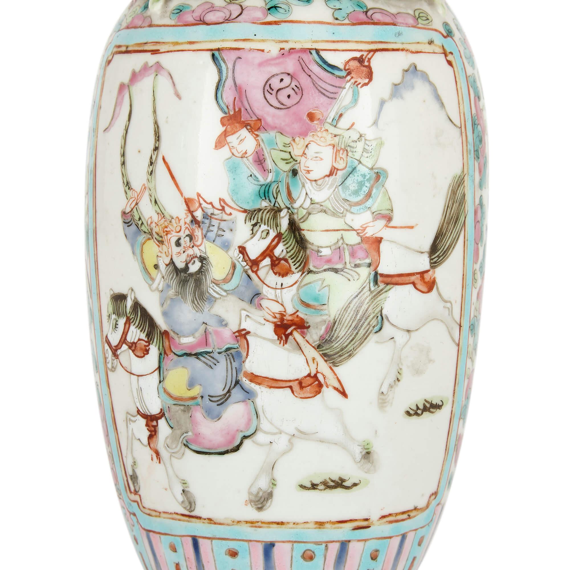 Antique Chinese Canton Porcelain Vase For Sale 3