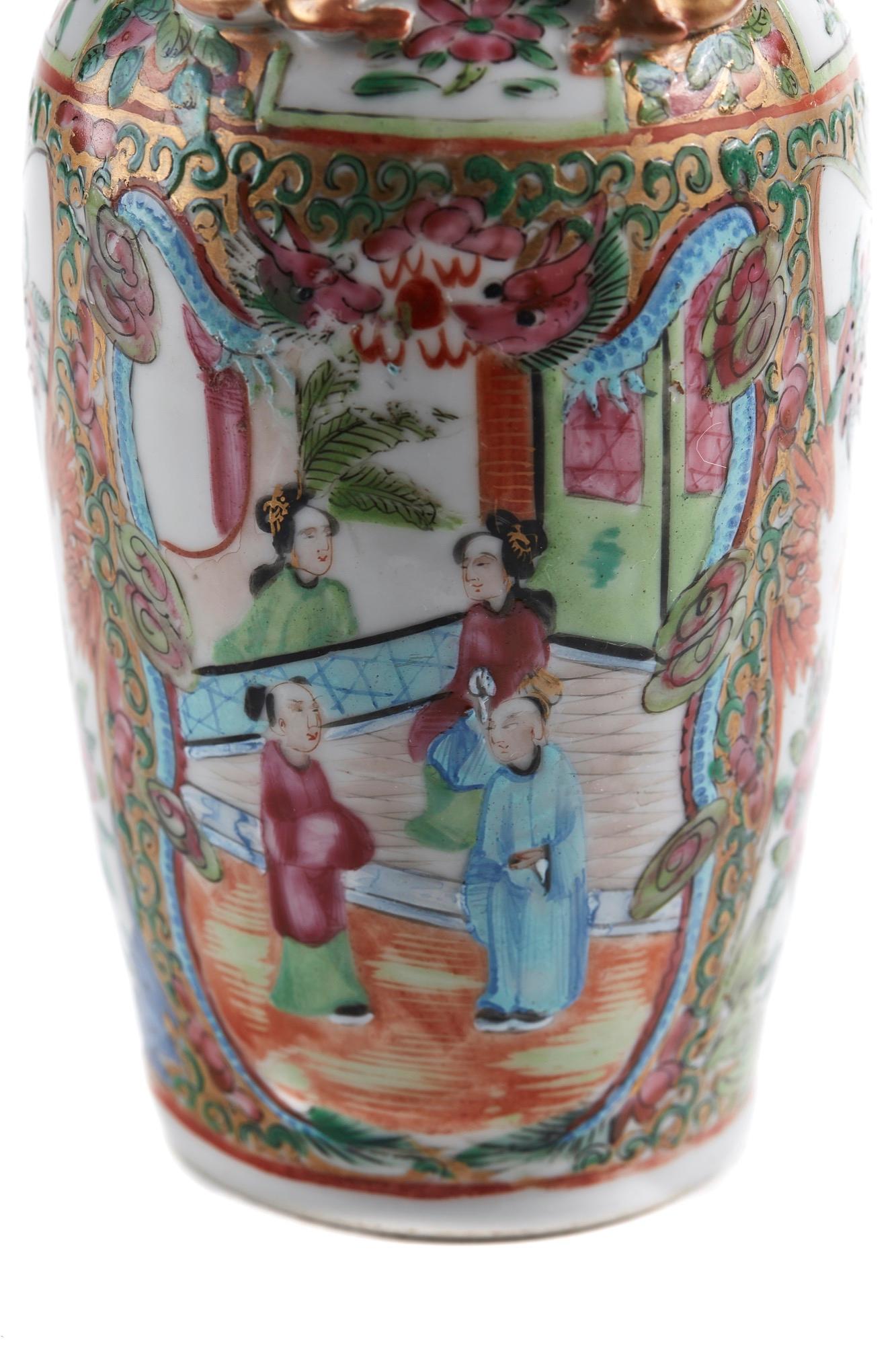 Art Nouveau Antique Chinese Canton Vase