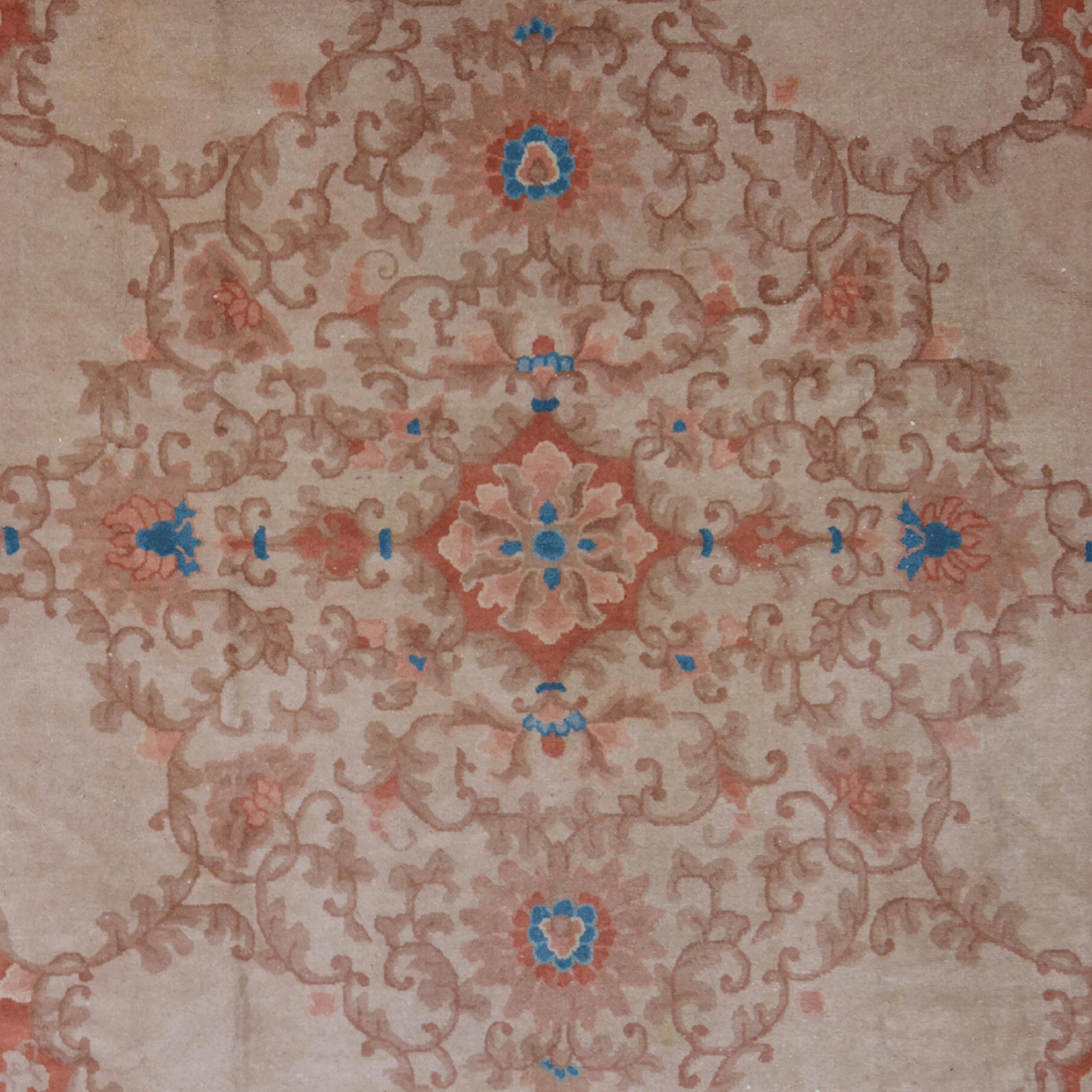 Antiker chinesischer Teppich – chinesischer Teppich des 19. Jahrhunderts, handgefertigter Teppich, antiker Teppich (Chinesisch) im Angebot