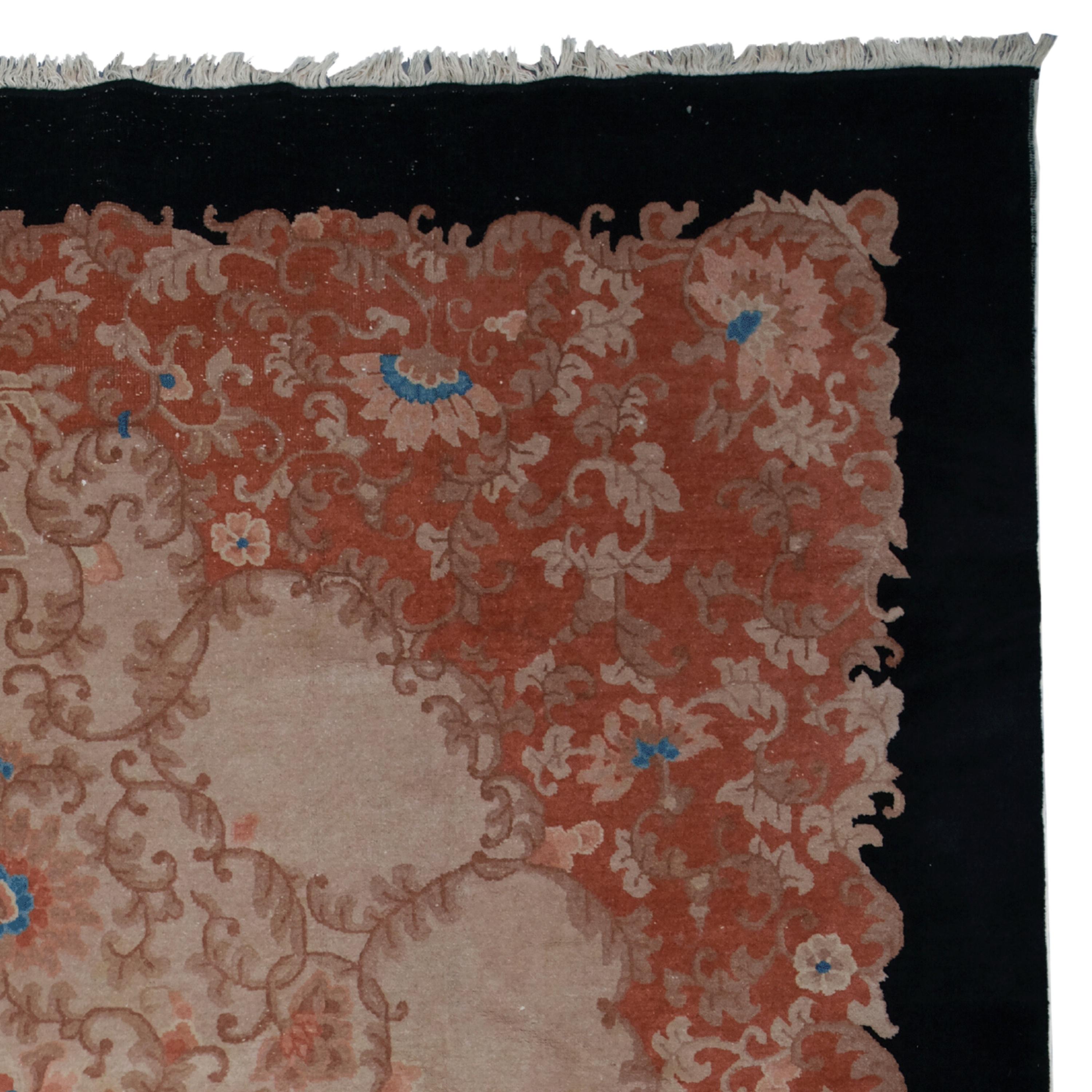 Antiker chinesischer Teppich – chinesischer Teppich des 19. Jahrhunderts, handgefertigter Teppich, antiker Teppich im Zustand „Gut“ im Angebot in Sultanahmet, 34