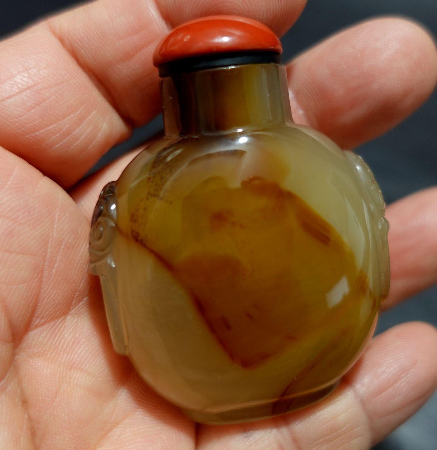 Antique Chinese Carved Agate Snuff Bottle #1, 19th Century For Sale 9