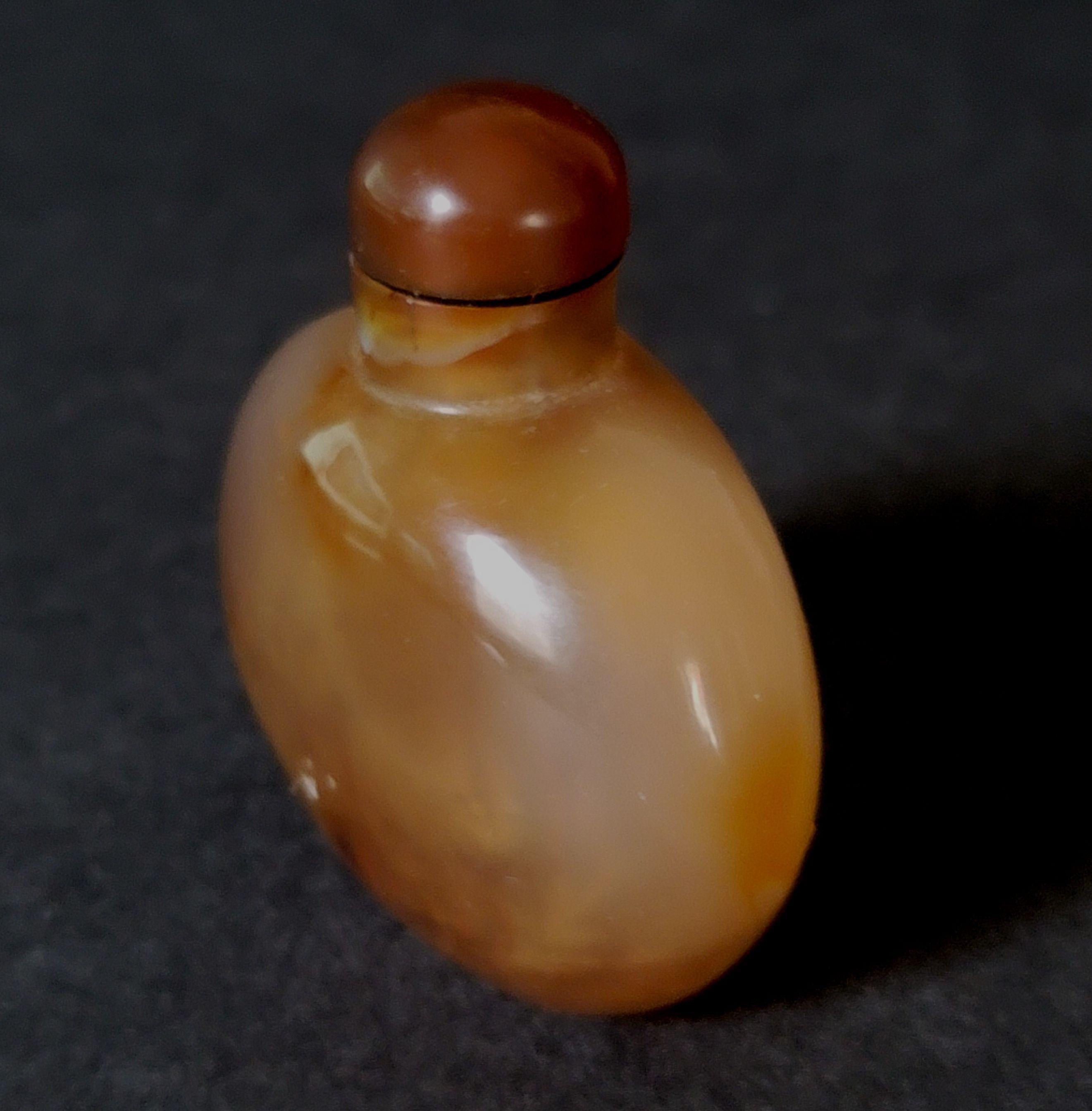 Antique Chinese Carved Agate Snuff Bottle, 19th Century 2