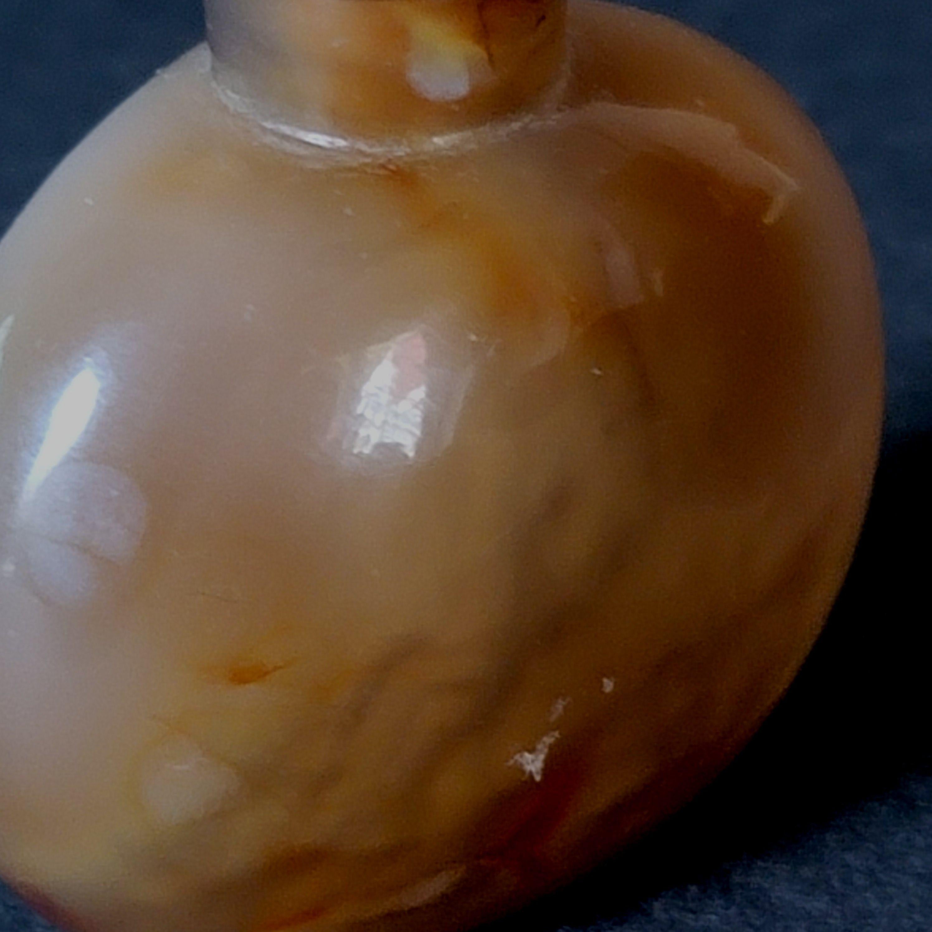 Antique Chinese Carved Agate Snuff Bottle, 19th Century 4