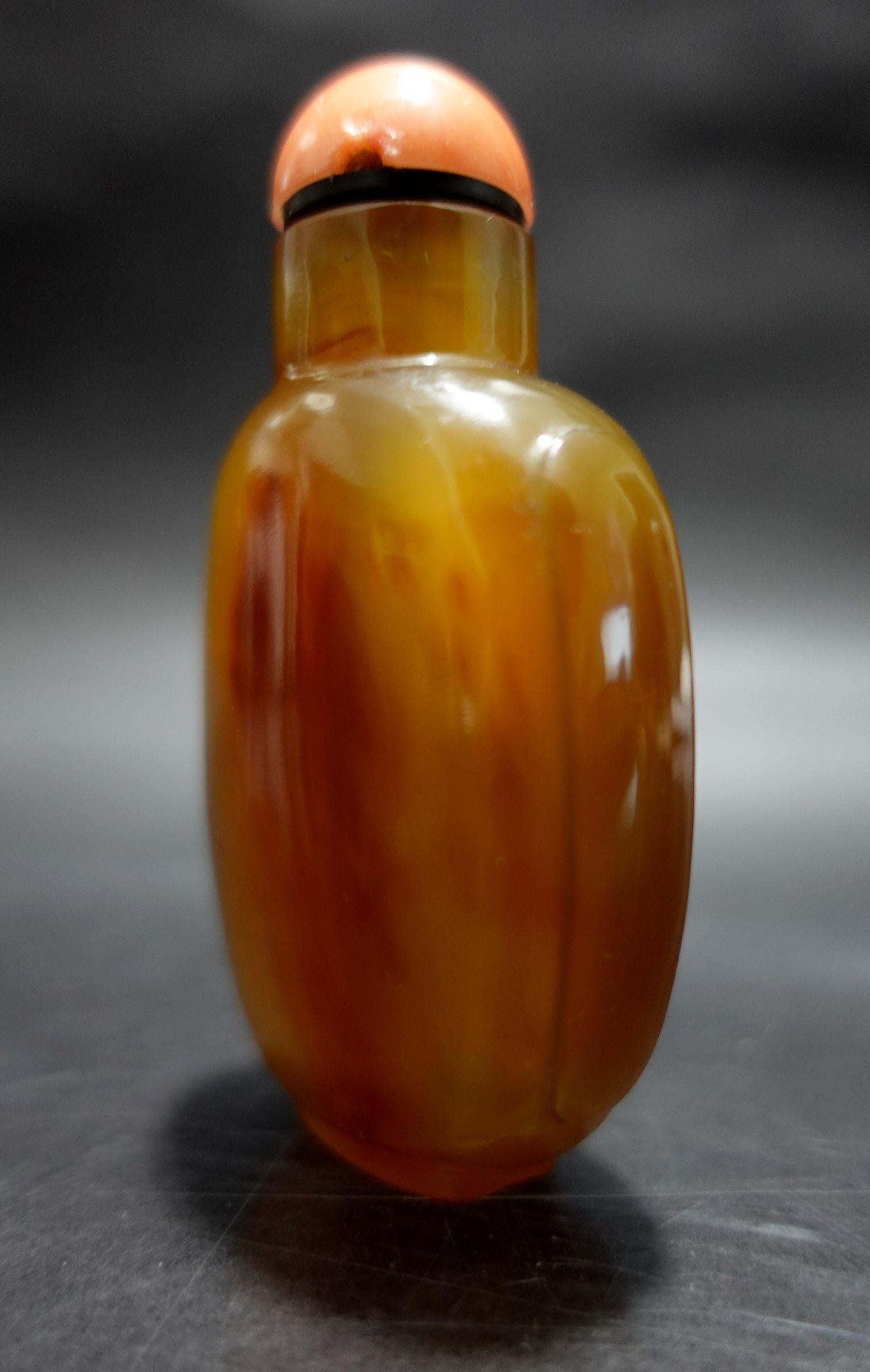 Antique Chinese Carved Agate Snuff Bottle #2, 19th Century For Sale 1