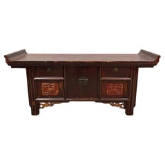 Antique Chinese Carved Altar Cabinet, Coffee Table, TV Stand