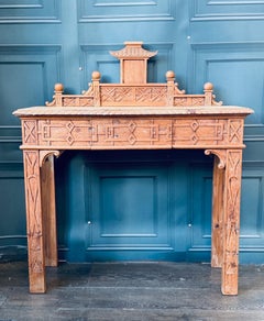 Antique Chinese Carved Altar Table with Pagoda Gallery Top