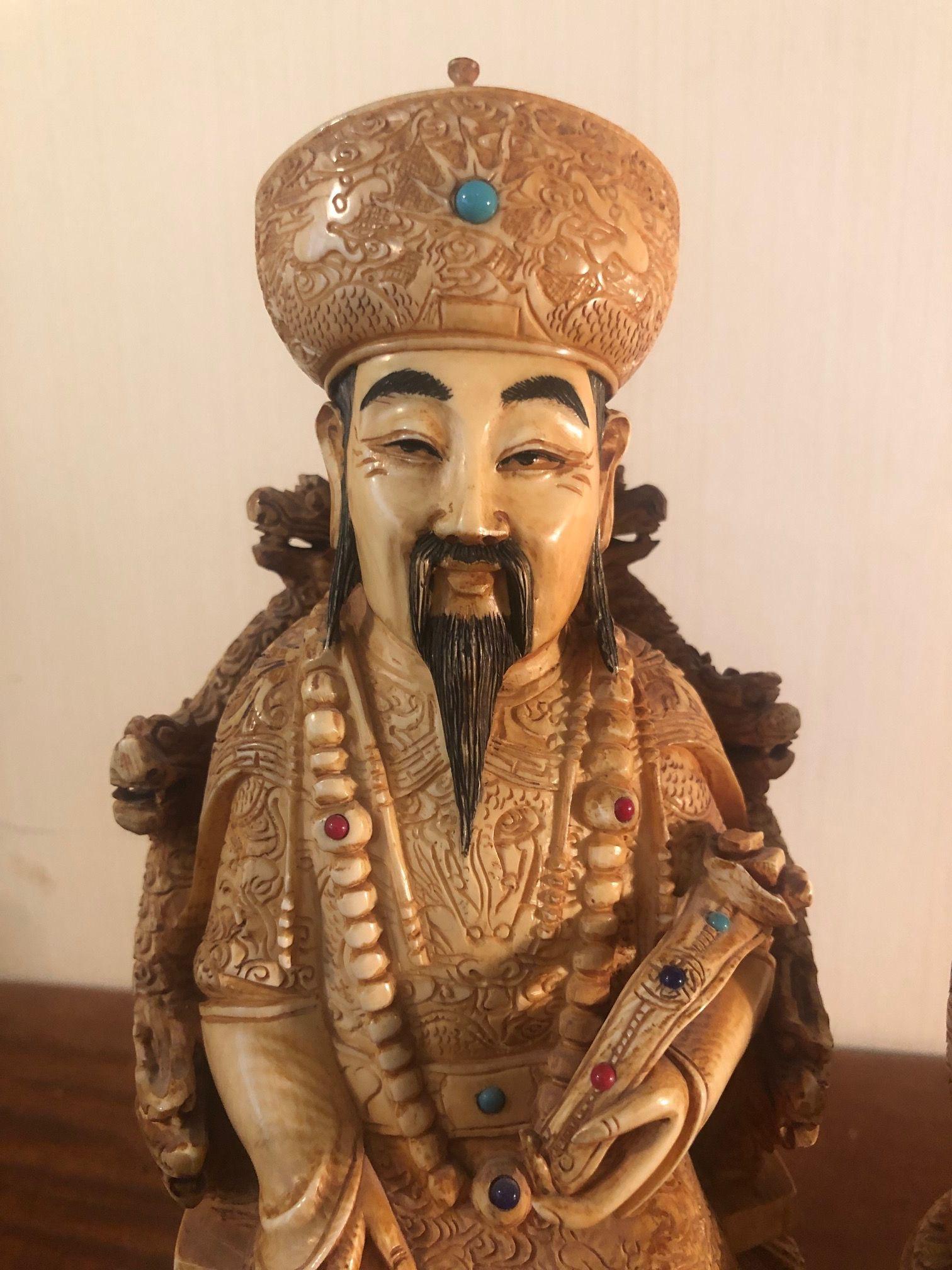 Asian beautifully carved pair of figures.