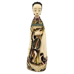 Antique Chinese Carved Court Lady Figure Snuff Bottle 18th-19th Century Qing