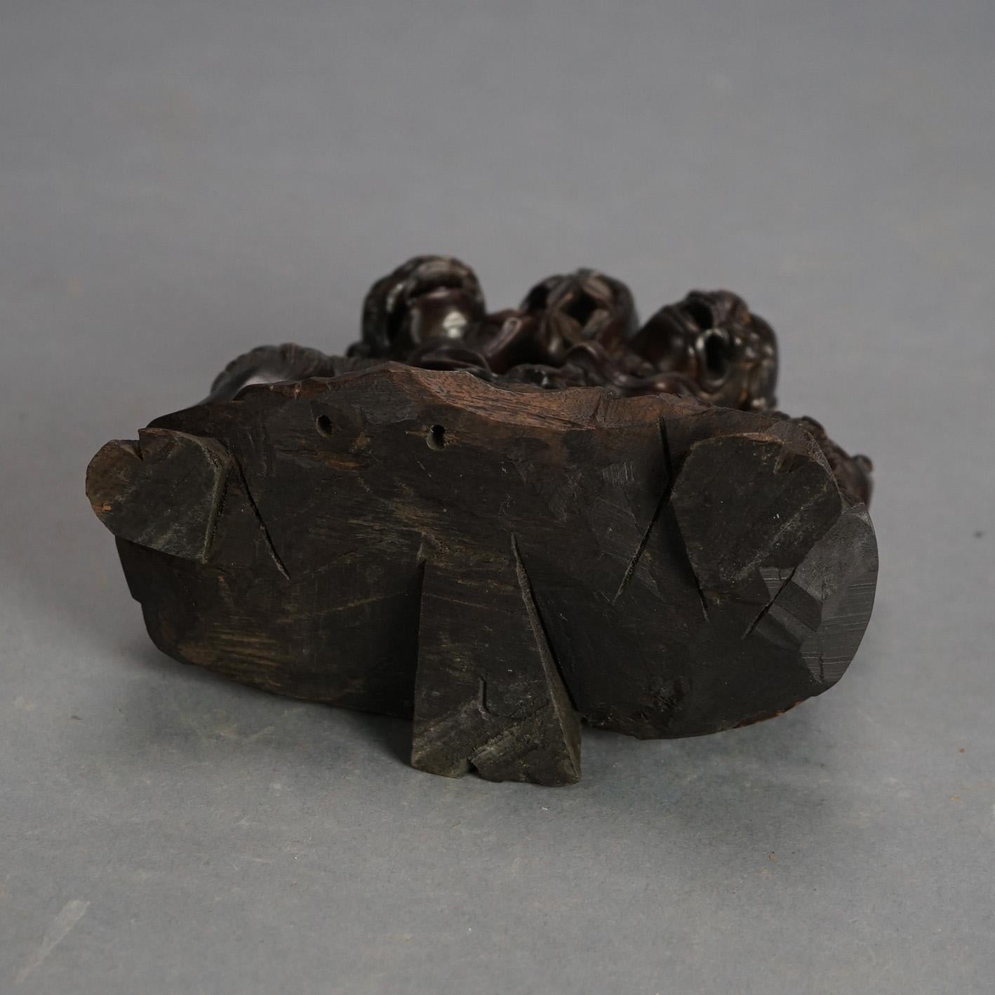 Pierre Antiquités chinoises sculptées en pierre dure - Chiens de foo C1920 en vente