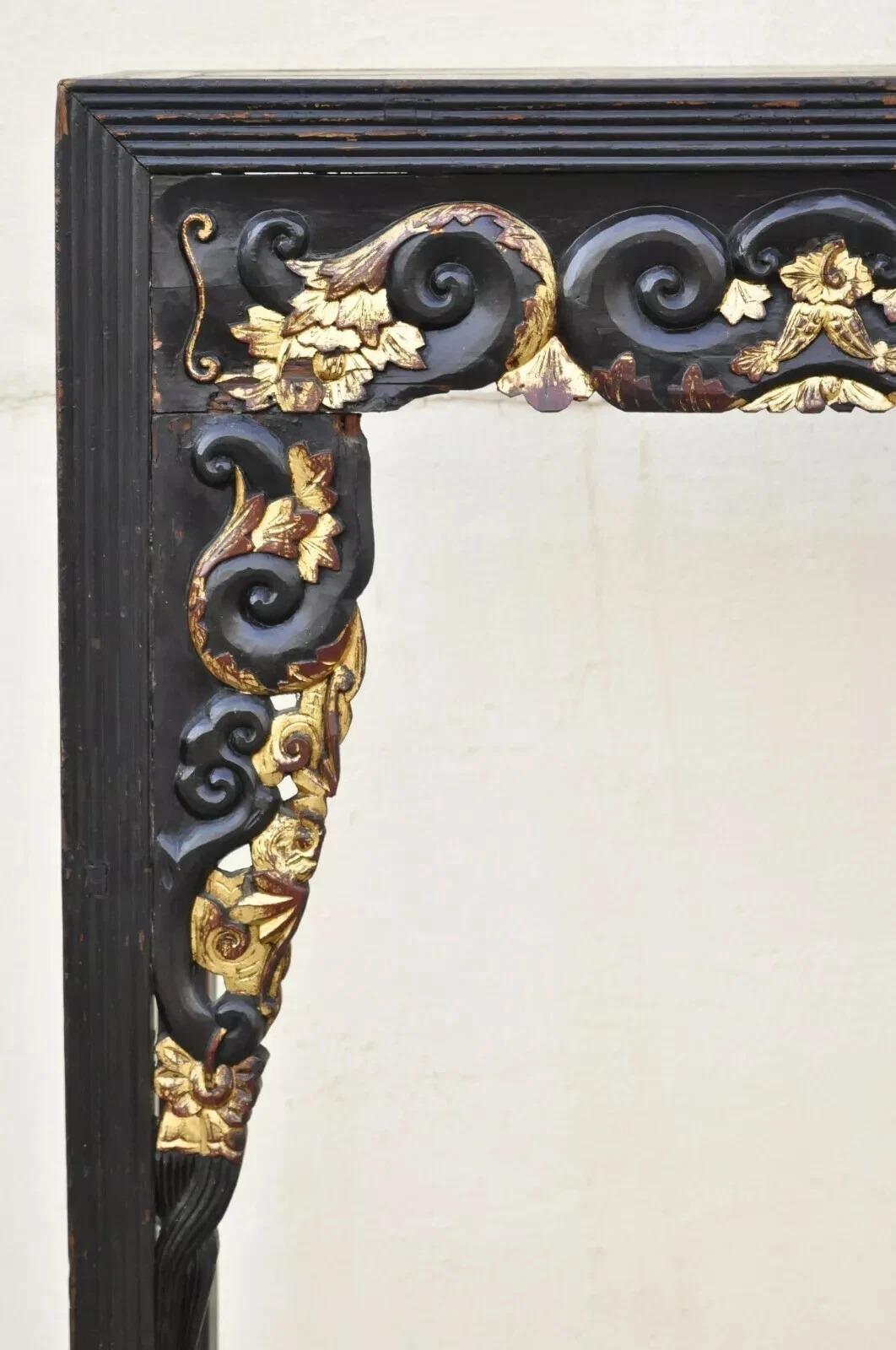 Antique Chinese Carved Hardwood Gold Gilt Tall Altar Console Hall Table For Sale 1