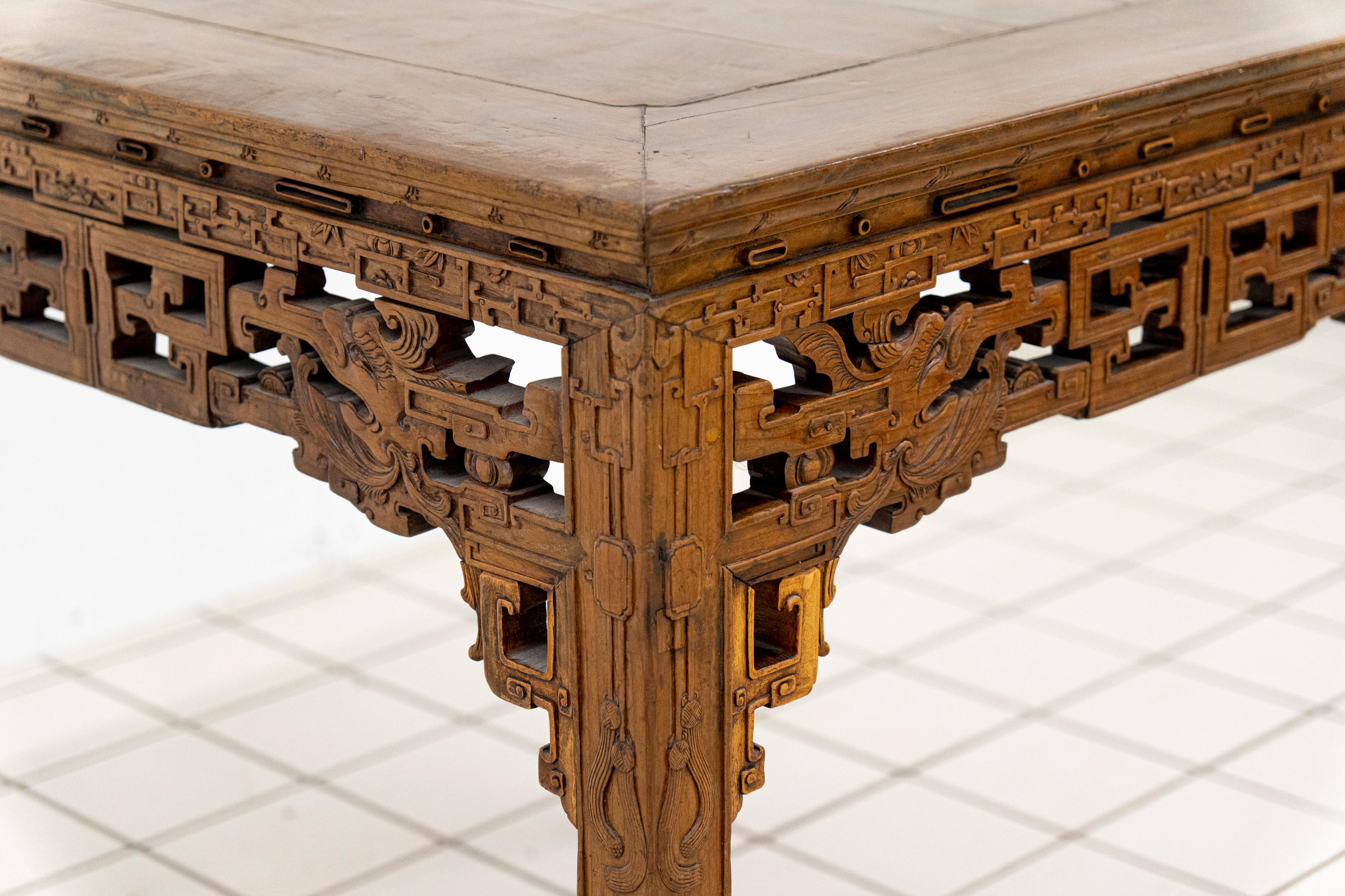 Antique Chinese Carved Hardwood Table For Sale 1