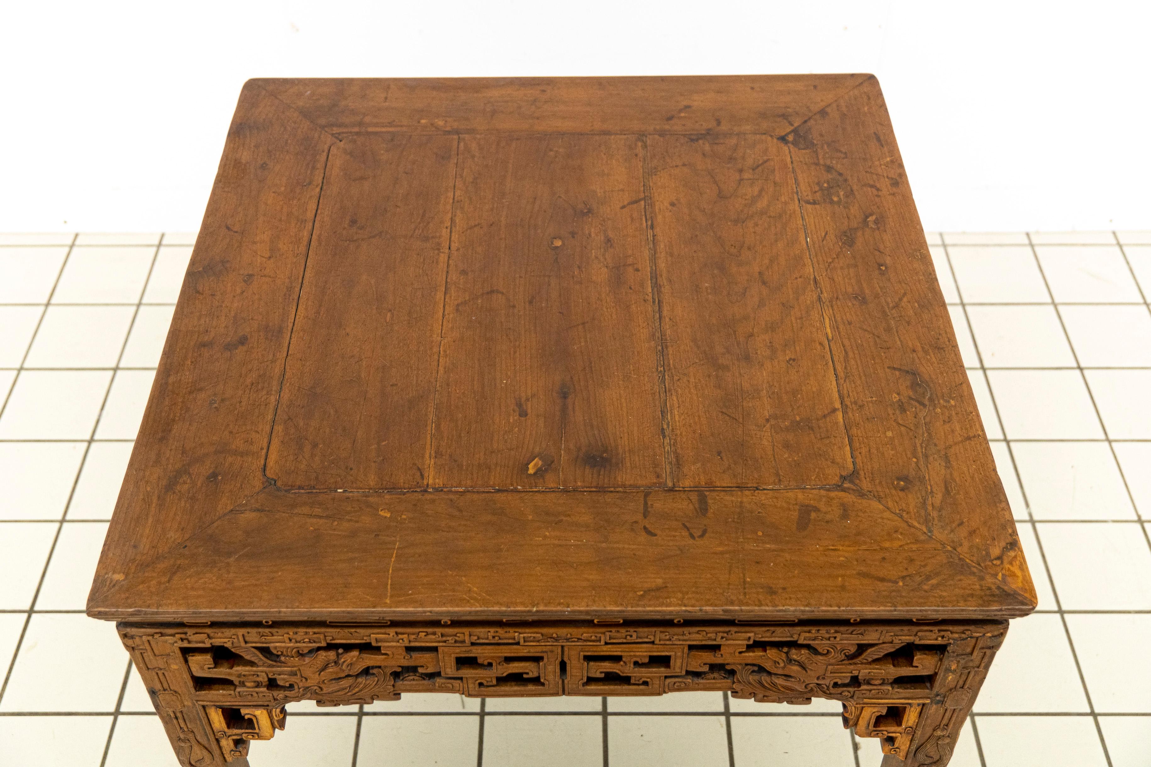 Antique Chinese Carved Hardwood Table For Sale 2