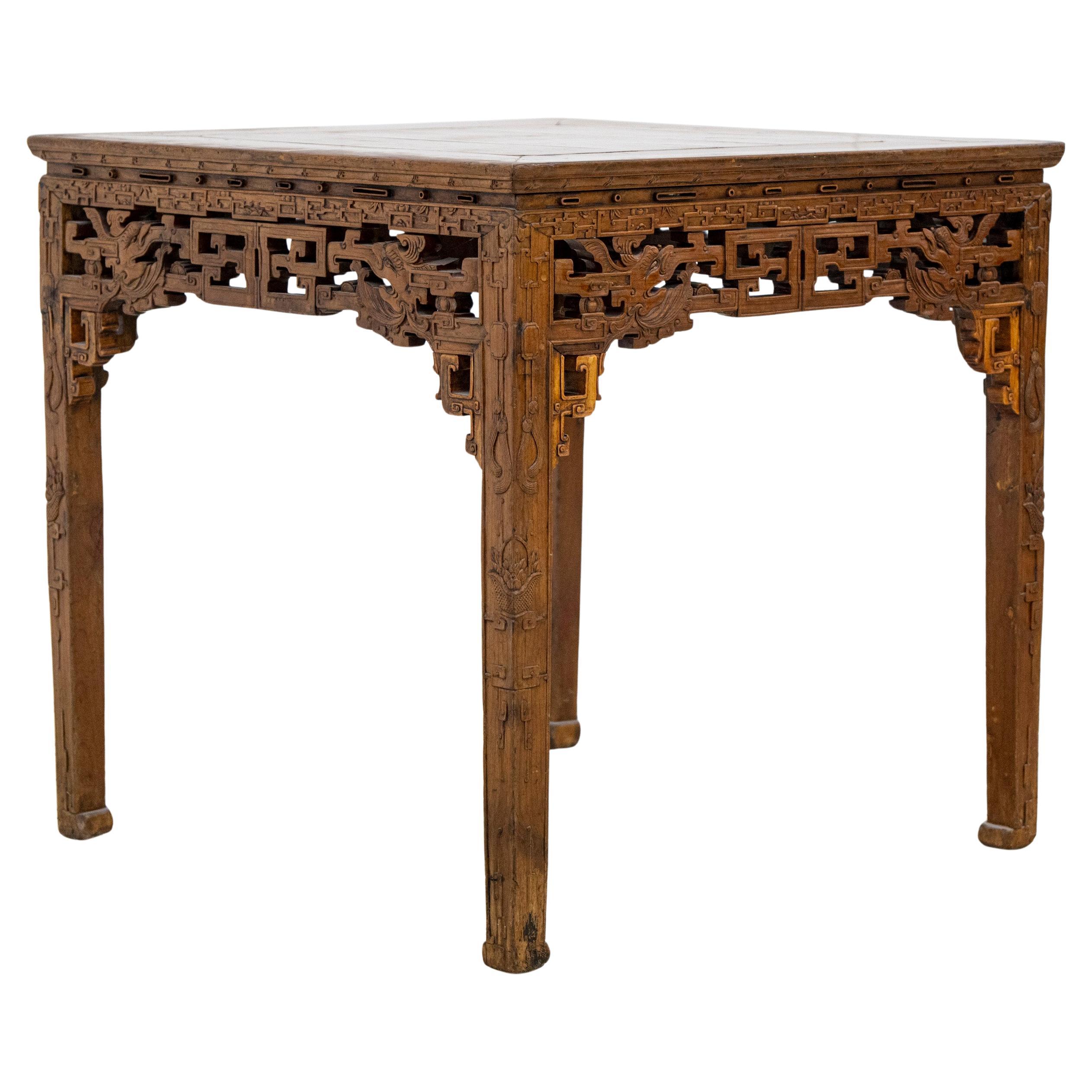 Antique Chinese Carved Hardwood Table