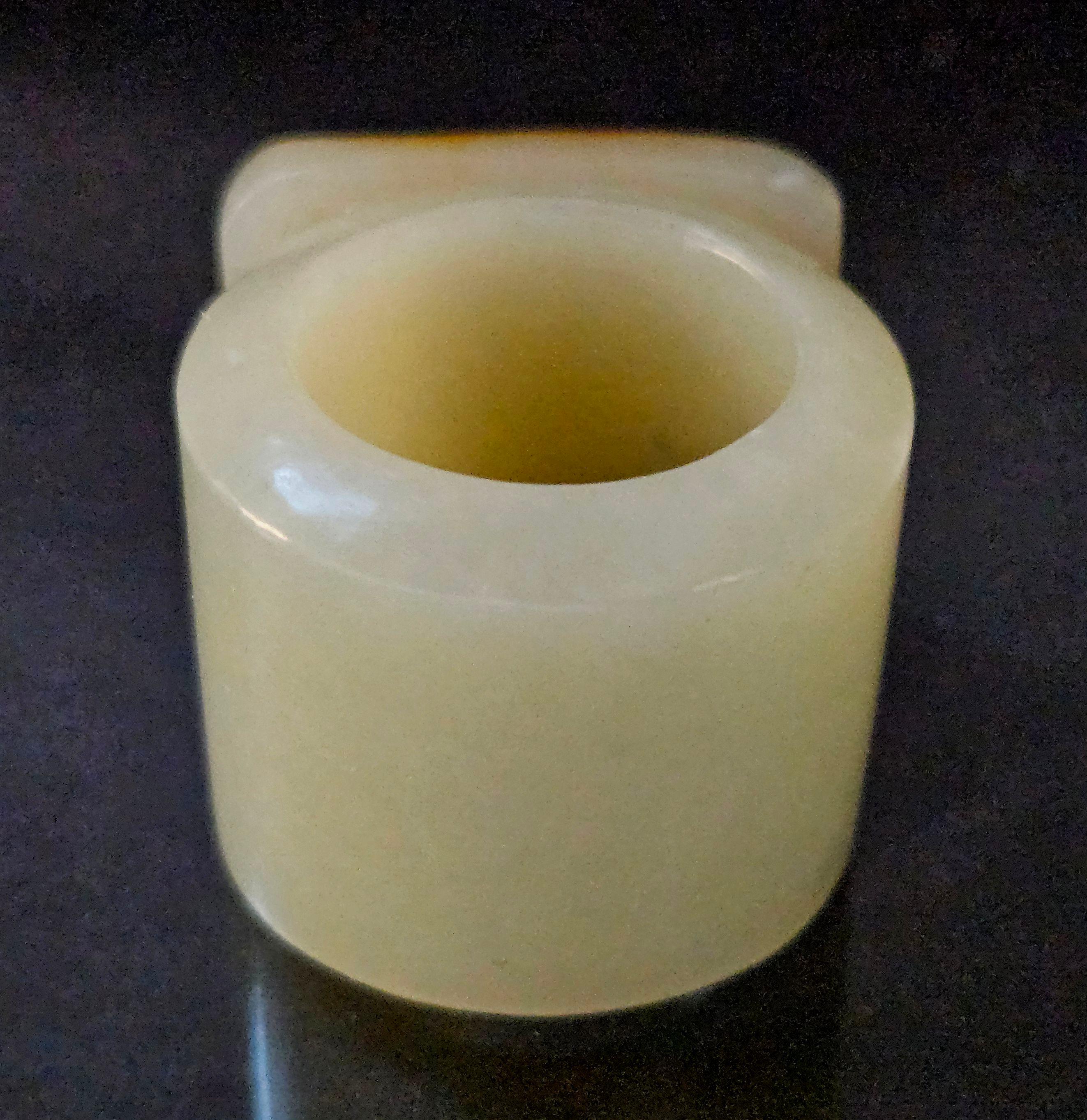 Antique Chinese Carved Hetain Light Celadon Jade 