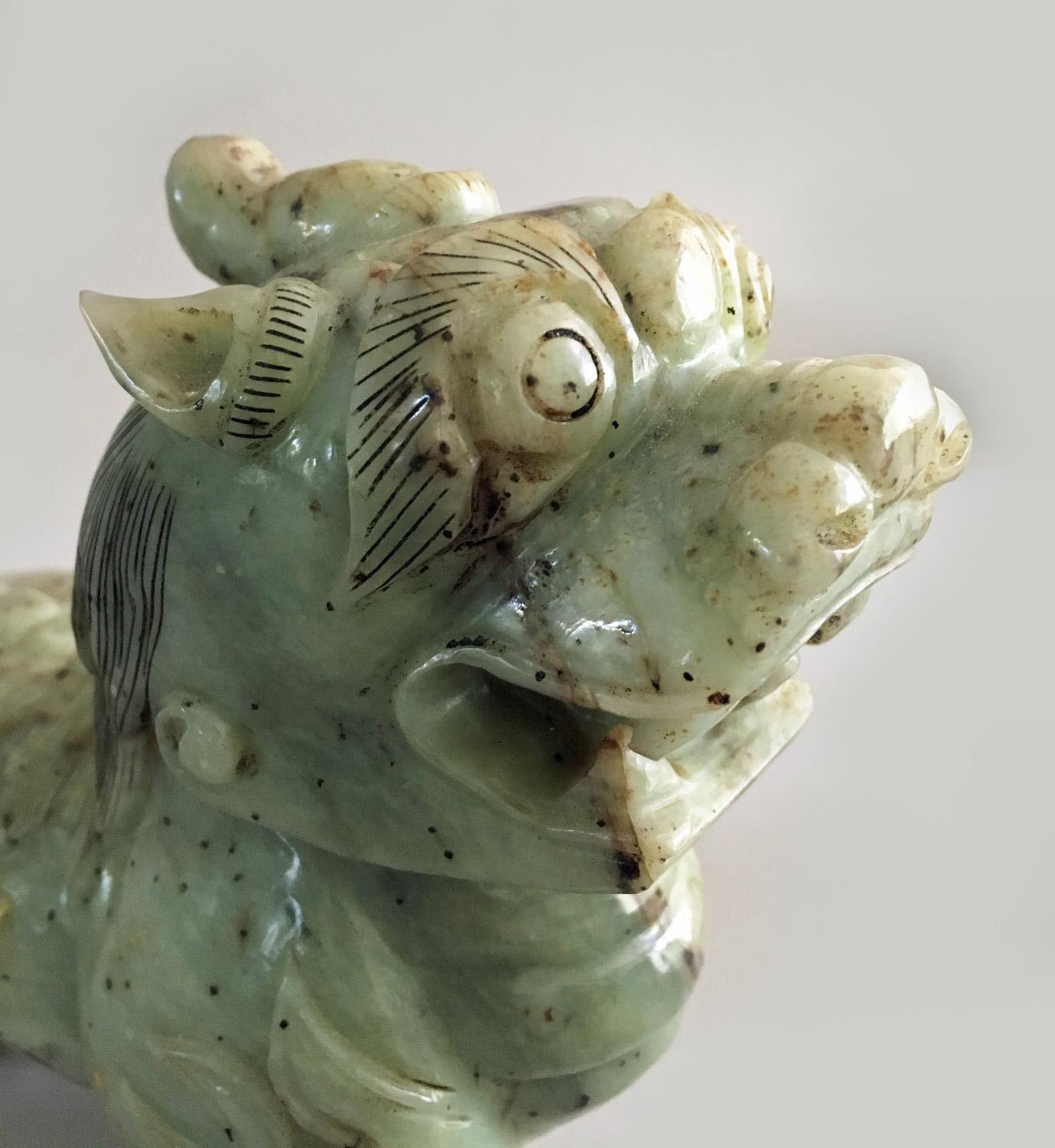 Antique Chinese Carved Jade Buddhistic Lion 5