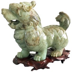 Antique Chinese Carved Jade Buddhistic Lion
