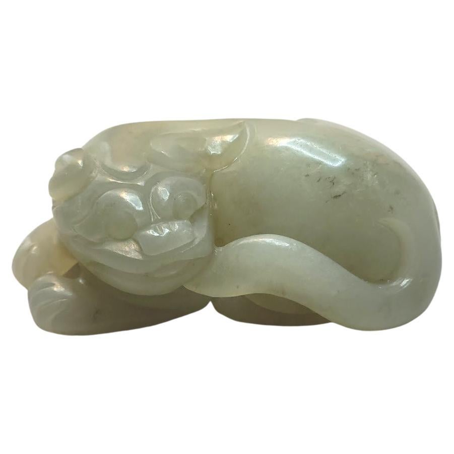 Antique Chinese Carved Jade Foo Dog Figurine