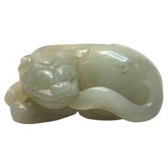 Antique Chinese Carved Jade Foo Dog Figurine