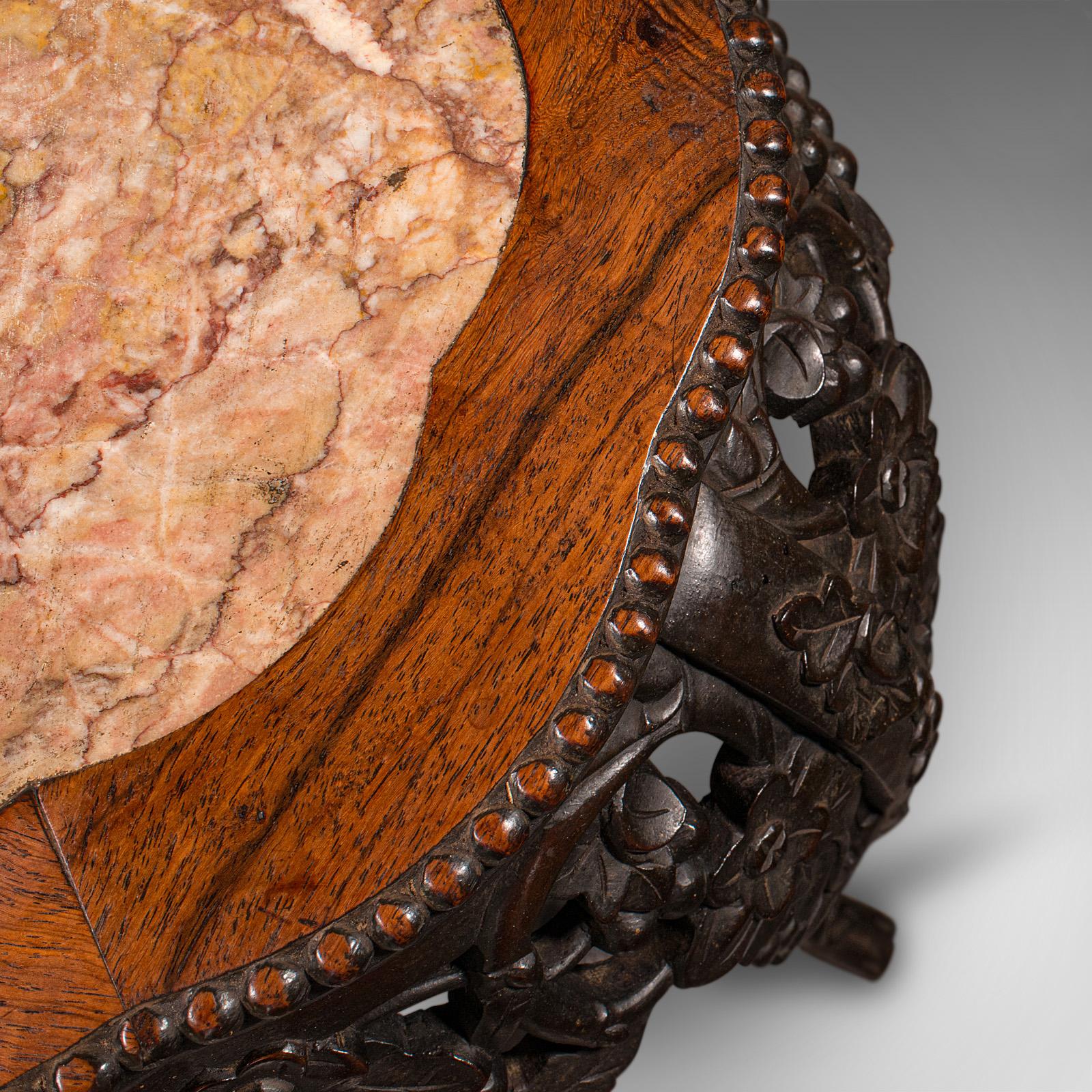 Ancienne Jardinière chinoise sculptée Stand, table à plantes en bois dur, Victorienne, 1870 en vente 2