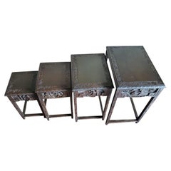 Antique Chinese Carved Nesting Tables