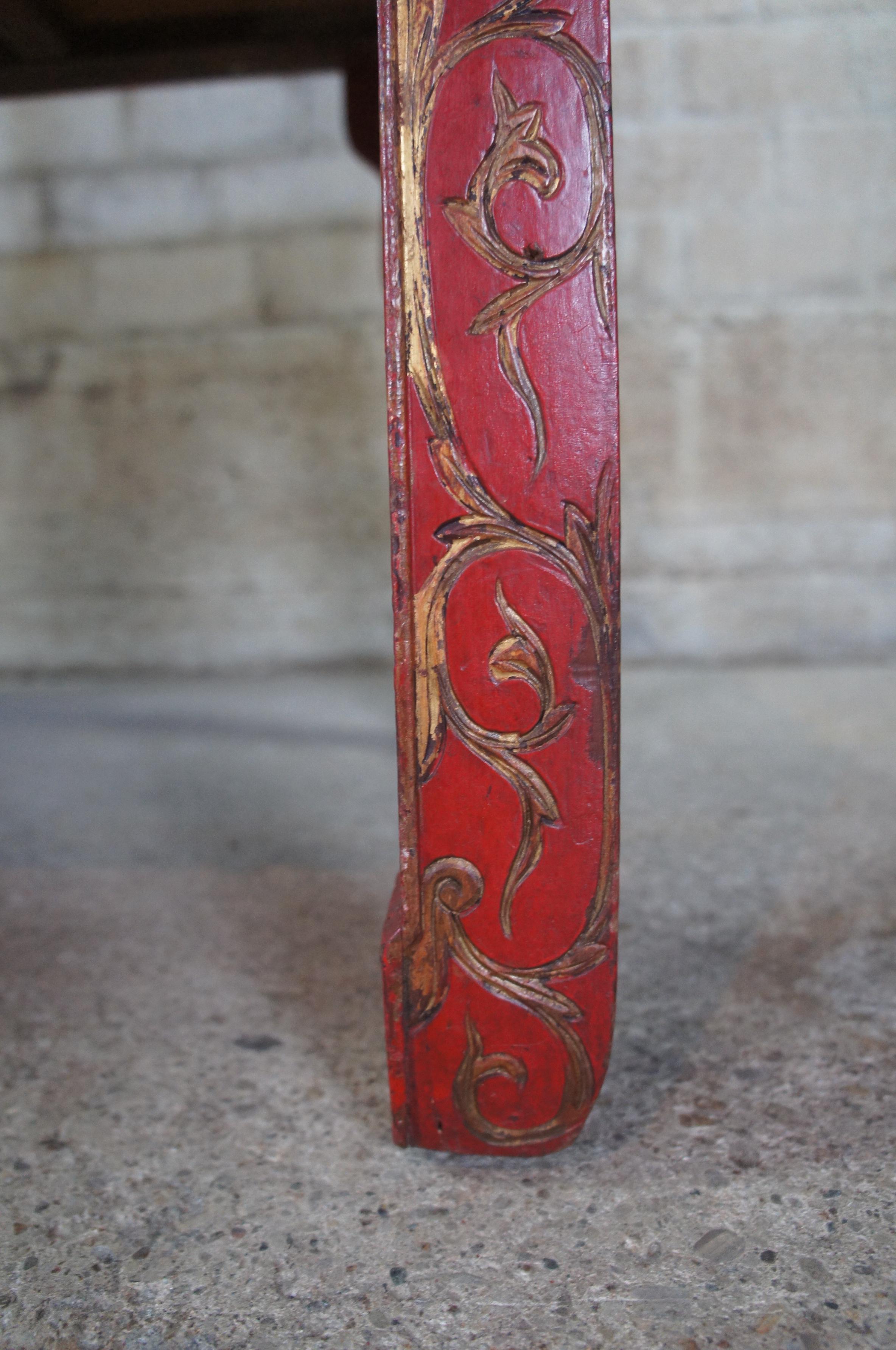 Antique Chinese Carved Red Altar Entry Console Chinoiserie Sideboard Table 4