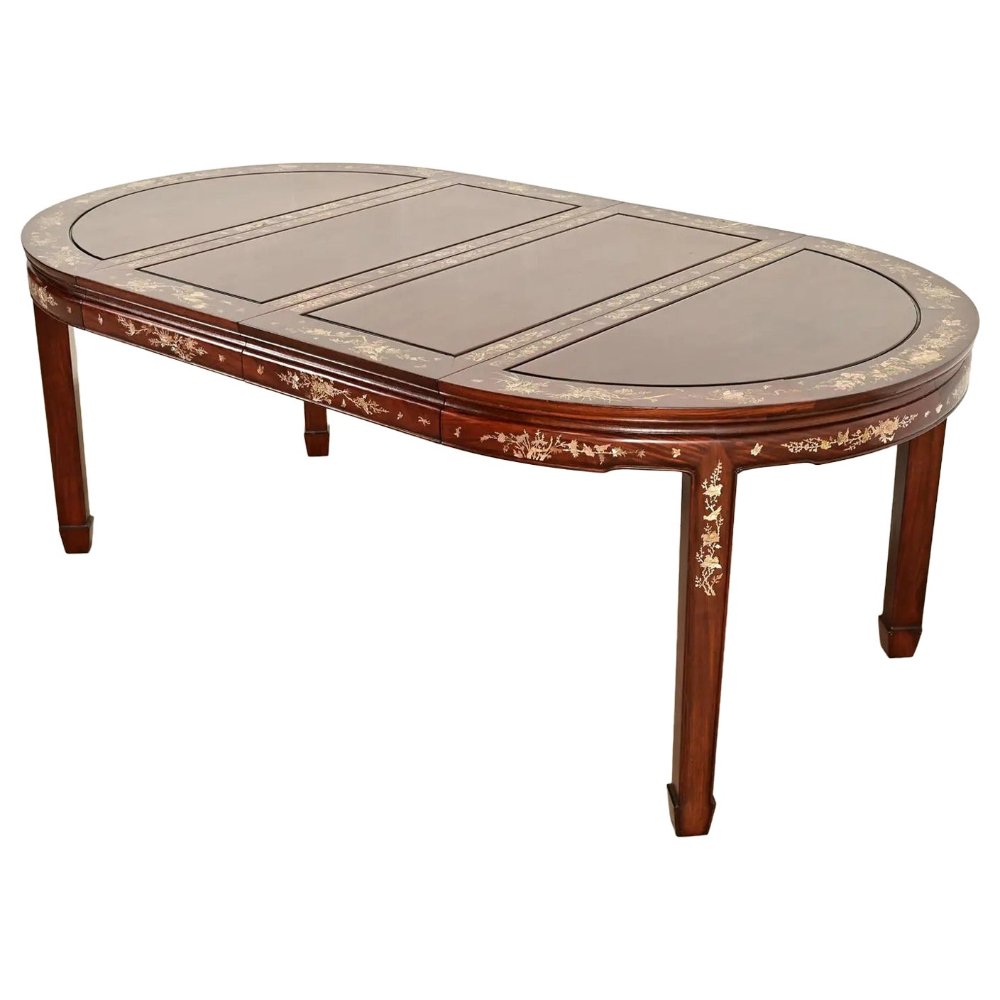 Antique Chinese Carved Rosewood Extension Dining Table