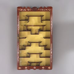 Antique Chinese Carved Rosewood Hanging Display Cabinet for Miniatures C1930