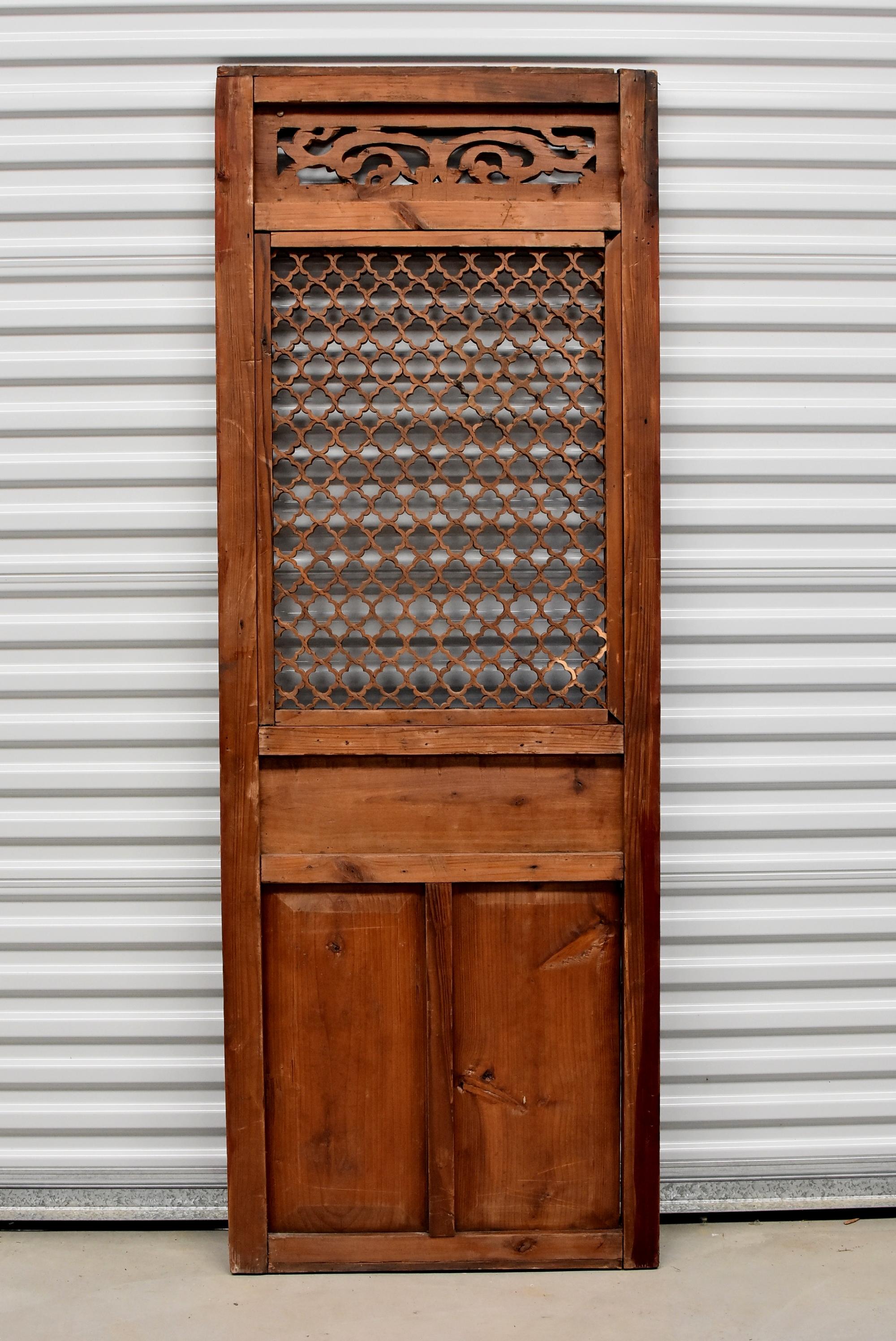 Antique Chinese Carved Screen, Clover Pattern For Sale 8