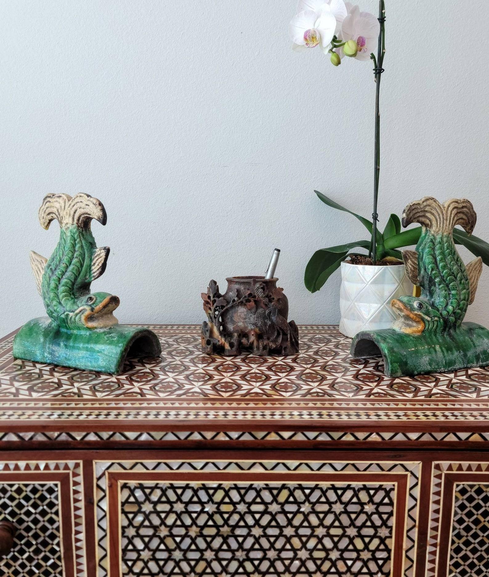 Antike chinesische geschnitzte Seifenstein-Vase, Verschleiß im Angebot 4