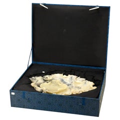 Antique Chinese Carved Soapstone Trays in Original Presentation Case circa 1920