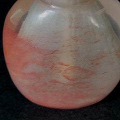 Antique Chinese Carved Stone with Pink Grain Snuff Bottle, 19th Century
