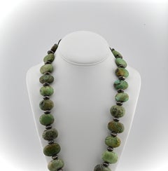 Antique Chinese Carved Turquoise Beaded Necklace