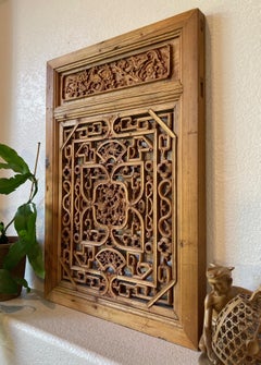 Antique Chinese Carved Wood Panel