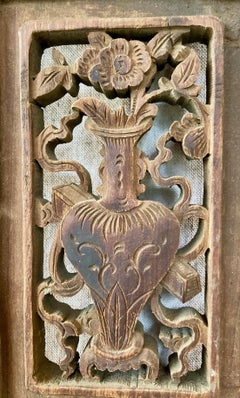 Antique Chinese Carved Wood Panel