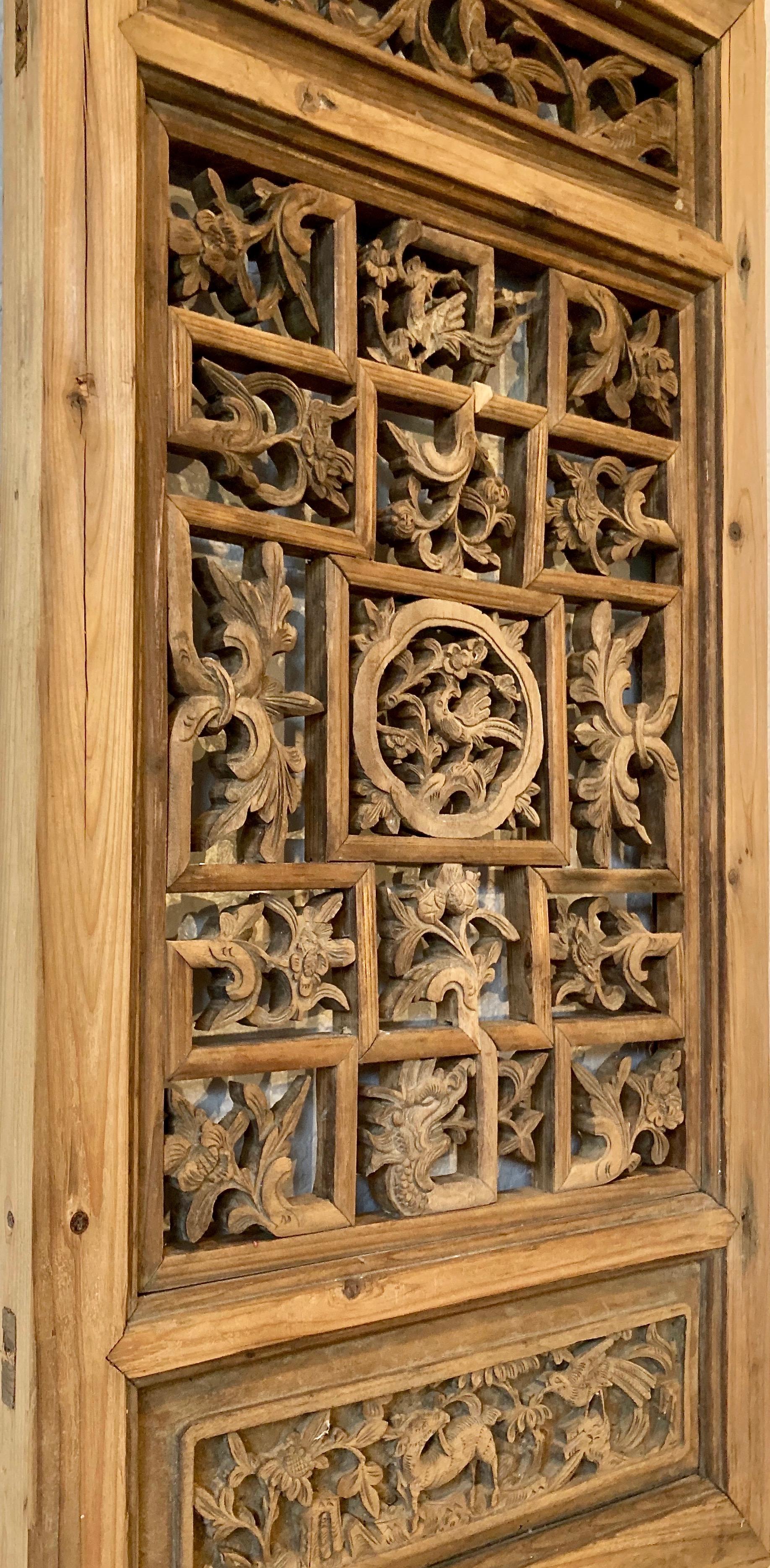 Hand-Carved Antique Chinese Carved Wood Panel