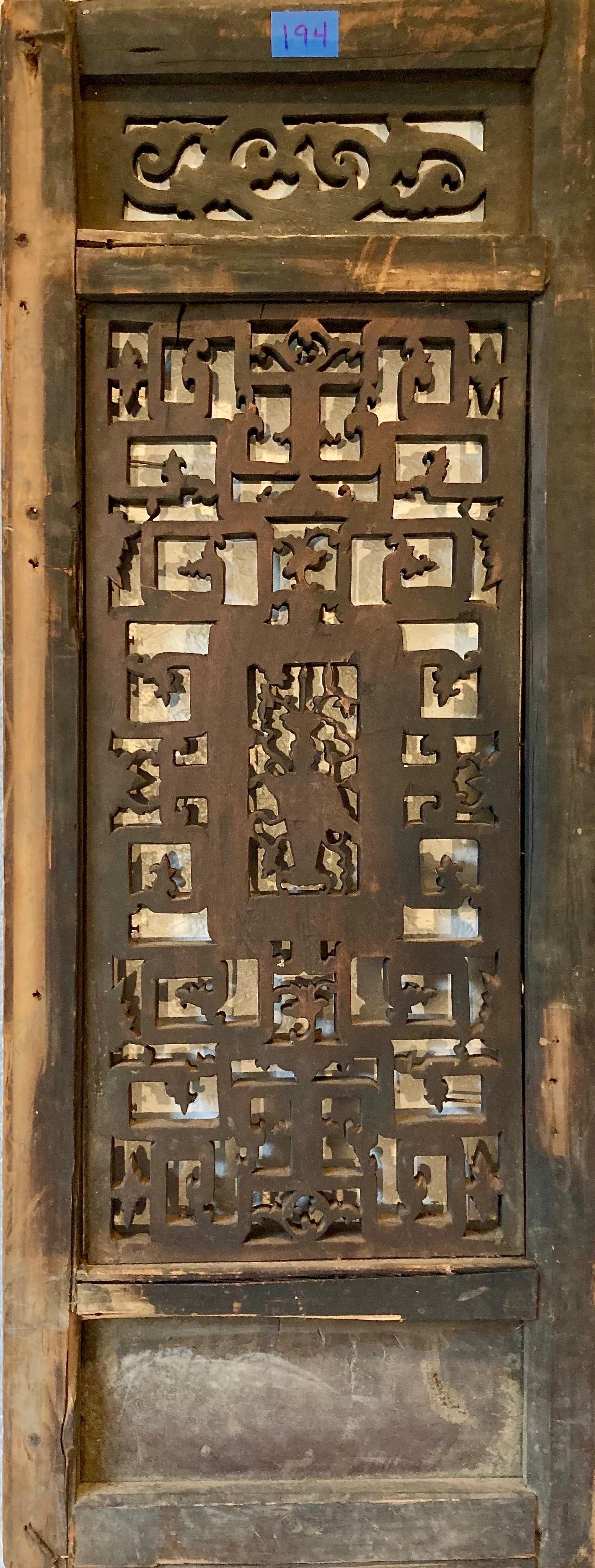 Hand-Carved Antique Chinese Carved Wood Panel For Sale