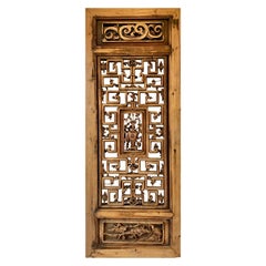 Panneau en bois sculpté chinois ancien