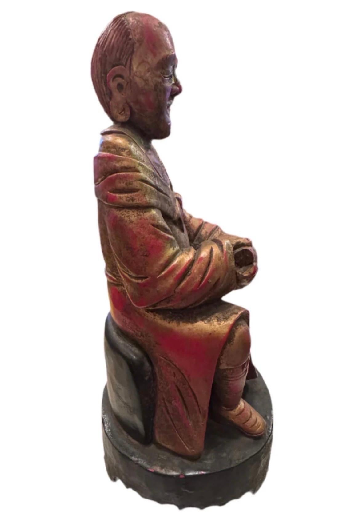 Sculpture ancienne chinoise en bois sculpté 

La fin de la dynastie Qing (1644 - 1912) a été une période où l'art traditionnel s'est épanoui. 

Circa 19ème siècle 

Dimensions 

H 10