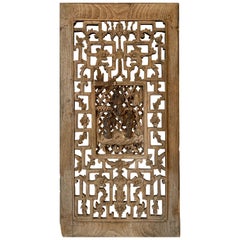 Antique Chinese Carved Wood Window Panel