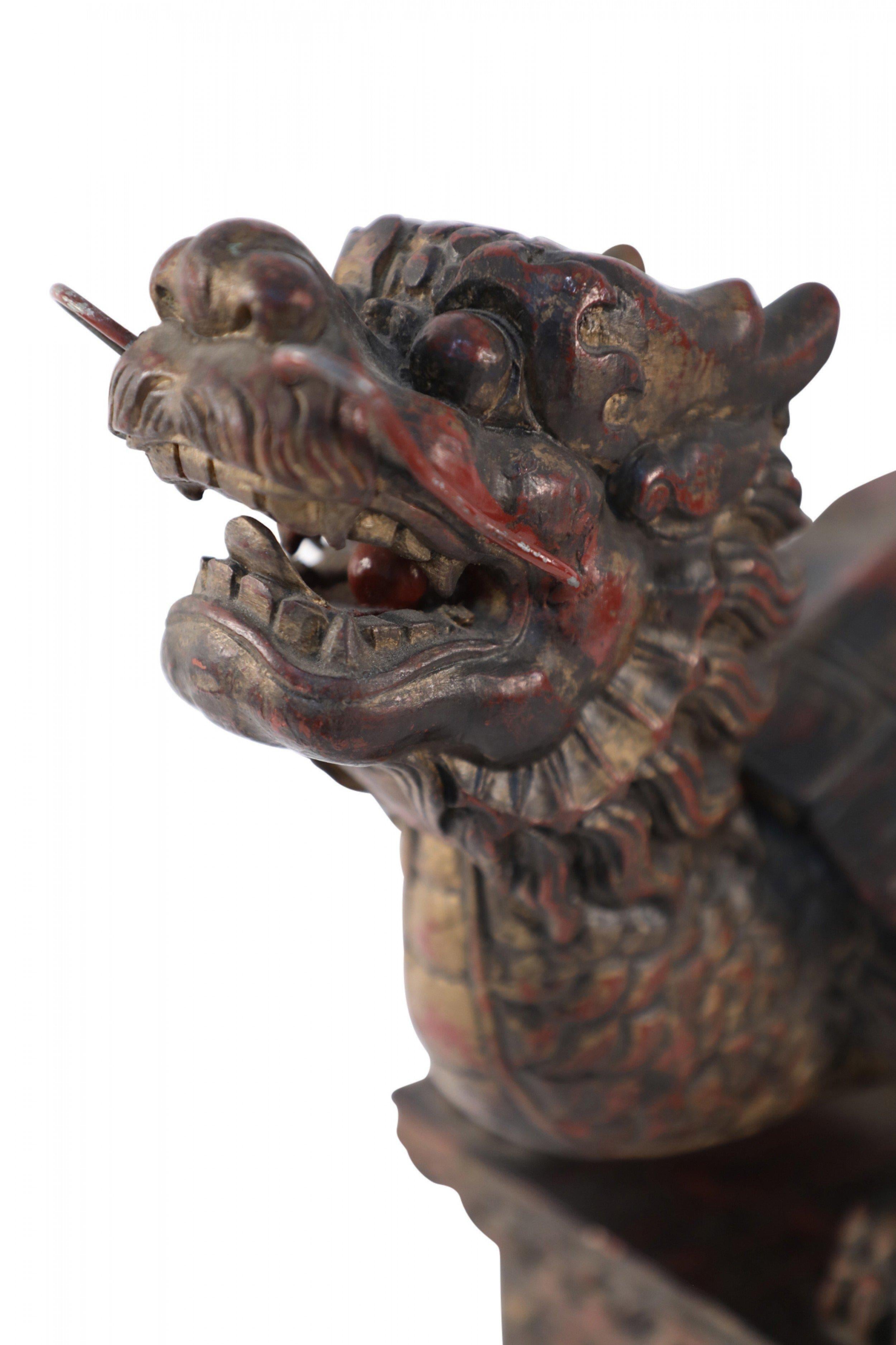 Antique Chinese Carved Wooden Longgui Dragon Turtle Sculpture For Sale 8