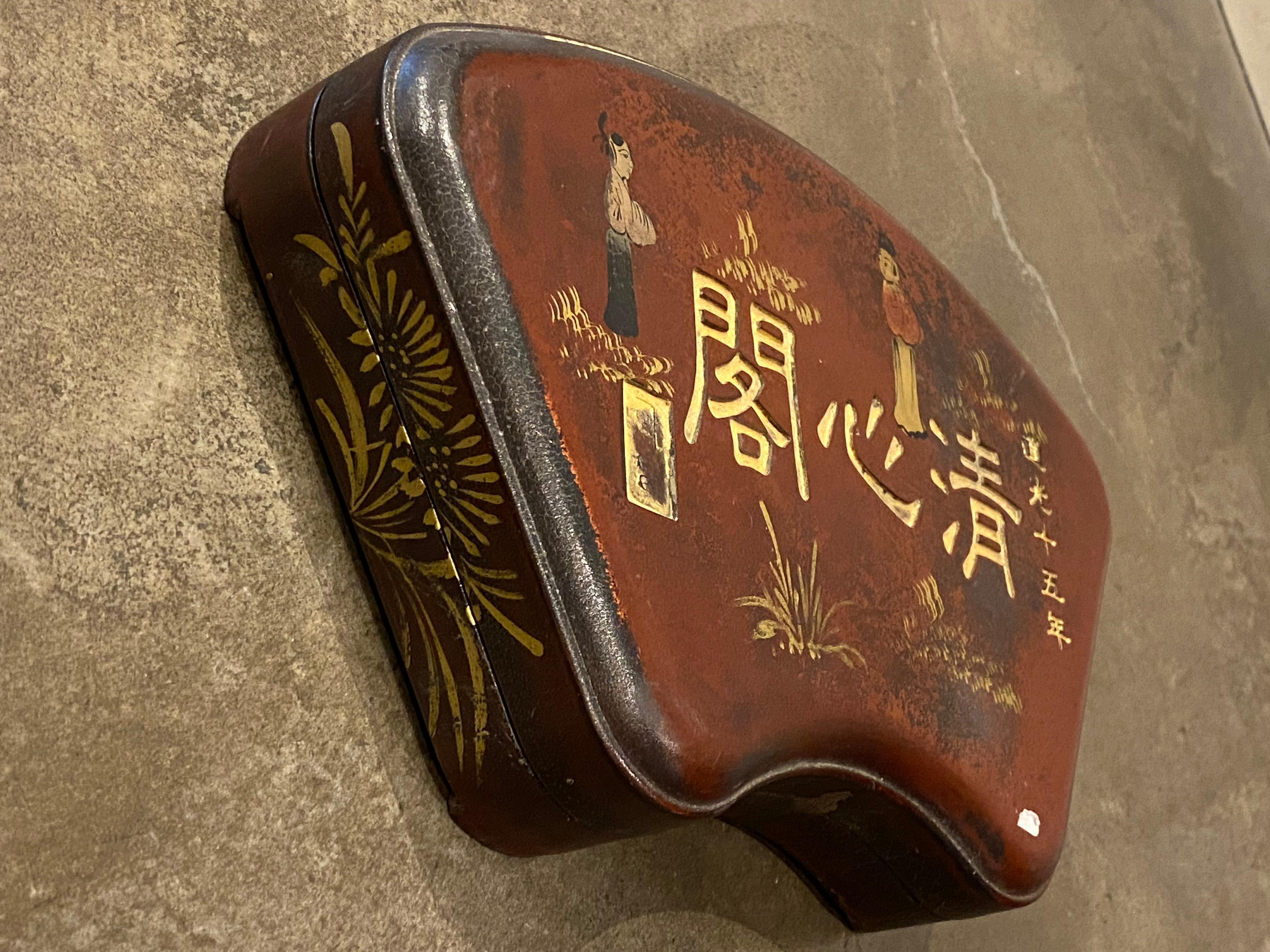 Antica pietra d'inchiostro cinese incamiciata, anni 1850 circa, Imperatore Daoguang, poesia di Li Bai, 27 cm. in vendita 10