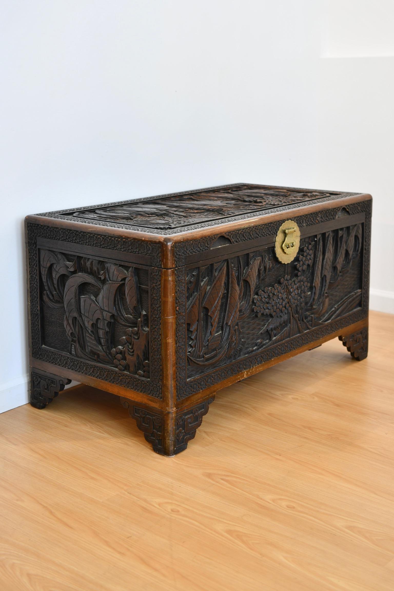 carved chinese chest